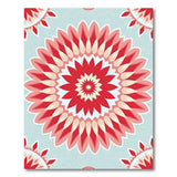 Vibrant Red Mandala Floral Area Rug