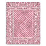 Pink Geometric Maze Area Rug with Ornate Borders