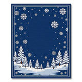 Navy Snowflakes Snowy Pines Area Rug