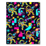Neon Astronauts Washable Area Rug