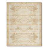 Distressed Vintage Beige Geometric Area Rug