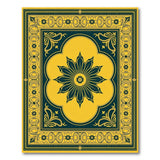 Gold Teal Traditional Persian Area Rug