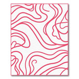 Pink Pink Fluid Waves Abstract Area Rug