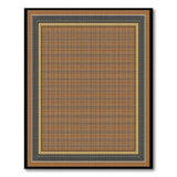 Brown Tan Plaid Framed Area Rug