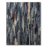 Grey Pixel Geometric Abstract Area Rug