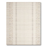Neutral Beige Chevron Border Woven Rug