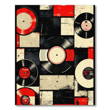 Distressed Vinyl Records Collage Area Rug