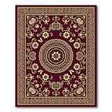Red Traditional Persian Floral Area Rug with Gold Medallion