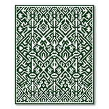 Green Emerald Green Heritage Tribal Area Rug
