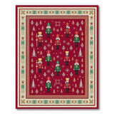 ODIKA Nutcracker Christmas Washable Area Rug - Low Pile Non-Slip Holiday Decor