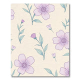 Purple Floral Vintage Area Rug on Beige