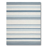 Blue and Teal Coastal Blue Striped Area Rug