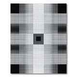 Black White Geometric Grid No. 7 Area Rug