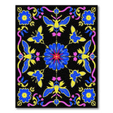 Vibrant Blue Floral Butterfly Area Rug