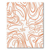 Orange Wavy Lines Abstract Area Rug