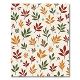 Autumn Leaves Berries Pattern Area Rug