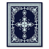 Navy Ornate Persian Border Area Rug