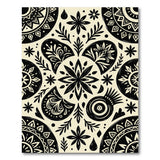 Otomi Heritage Tribal Area Rug Black on Beige