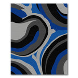 ODIKA Modern Abstract Blue & Grey Washable Area Rug - Low Pile Non-Slip Carpet