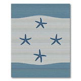 Navy Starfish Coastal Stripe Area Rug