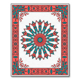 Coral Teal Medallion Persian Area Rug