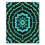 Geometric Modern Blue and Teal Teal Mandala Geometric Area Rug