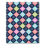 Navy Multi-Color Floral Diamond Area Rug