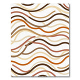 Abstract Area Wavy Brown Tan Abstract Area Rug