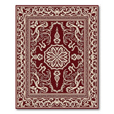 Ornate Maroon Persian Medallion Area Rug