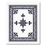 Ornate Navy Fleur-de-Lis Medallion Area Rug