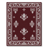 ODIKA Traditional Ornate Burgundy Washable Area Rug - Low Pile Non-Slip Living Room Rug
