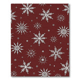 Festive White Snowflakes on Deep Red Area Rug