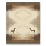 Brown Tan Deer Silhouette Southwestern Rug
