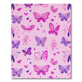 Whimsical Pink Butterfly Heart Area Rug