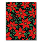 Red Floral Vintage Bold Red Poinsettia Floral Area Rug