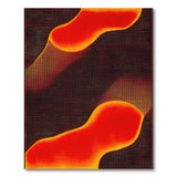 Fiery Red Abstract Blob Area Rug