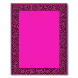 Boho Chic Hot Pink Leopard Print Border Area Rug