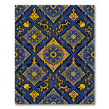 Navy Blue and Gold Persian Mandala Area Rug