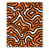 Orange Vibrant Orange Wavy Abstract Area Rug