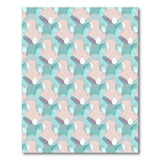 Teal Pink Wavy Abstract Area Rug