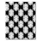 Black and White Bold Black White Geometric Interlock Area Rug