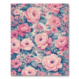 Pink Vintage Pink Peony Floral Area Rug