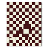 Maroon Checkerboard Abstract Area Rug