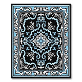 Ornate Black Blue Persian Area Rug