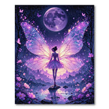 Purple Fairy Wings Moonlit Lake Area Rug