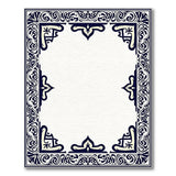 Blue and Teal Traditional Persian Navy Blue Ornate Persian Border Area Rug