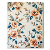 Creamy Peach Blossom Floral Area Rug