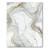 Gold and Silver White Gold Marble Abstract Area Rug