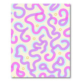 Squiggly Pink Purple Teal Abstract Area Rug