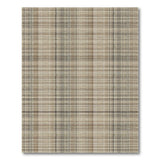 Tan Brown Plaid Woven Area Rug
